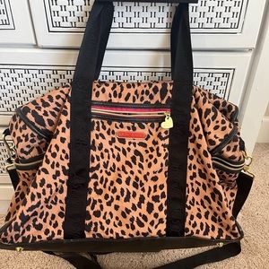 Betsey Johnson leopard travel tote